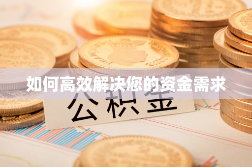 新蔡如何高效解决您的资金需求